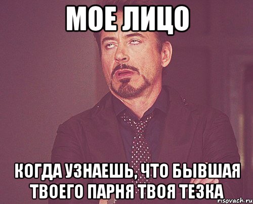 Мое лицо Когда узнаешь, что бывшая твоего парня твоя тезка, Мем твое выражение лица