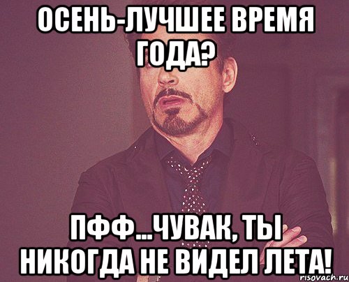 Осень-лучшее время года? Пфф...чувак, ты никогда не видел лета!, Мем твое выражение лица