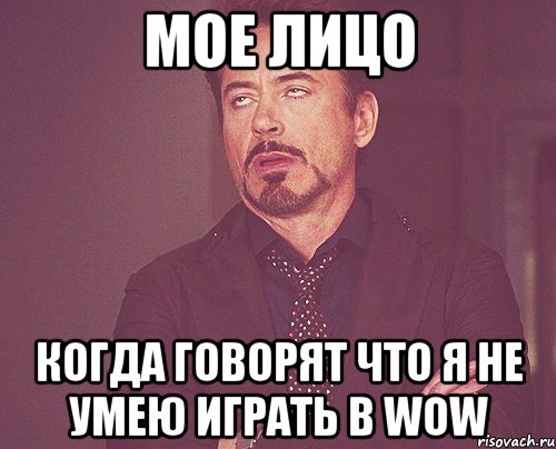 Мое лицо Когда говорят что я не умею играть в wow, Мем твое выражение лица