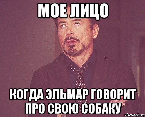 Мое лицо Когда Эльмар говорит про свою собаку, Мем твое выражение лица