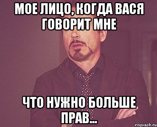 МОЕ ЛИЦО, КОГДА ВАСЯ ГОВОРИТ МНЕ ЧТО НУЖНО БОЛЬШЕ ПРАВ..., Мем твое выражение лица