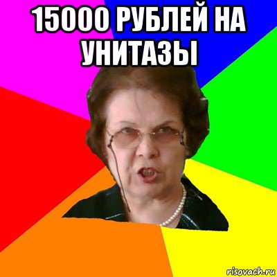 15000 рублей на унитазы , Мем Типичная училка