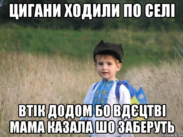 Цигани ходили по селі втік додом бо вдєцтві мама казала шо заберуть, Мем Украина - Единая