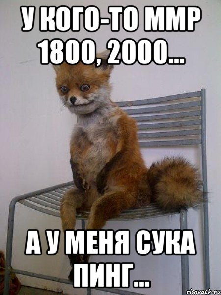 У кого-то ммр 1800, 2000... А у меня сука пинг..., Мем Упоротая лиса