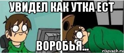 Увидел как утка ест воробья...