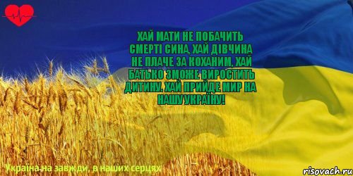 Хай мати не побачить смерті сина, Хай дівчина не плаче за коханим, Хай батько зможе виростить дитину. Хай прийде мир на нашу Україну!, Комикс ваивит