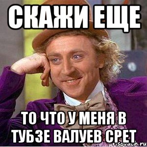 Скажи еще То что у меня в тубзе валуев срет, Мем Ну давай расскажи (Вилли Вонка)