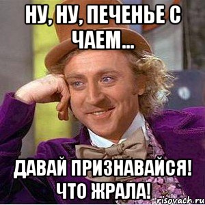 Ну, ну, печенье с чаем... давай признавайся! что жрала!