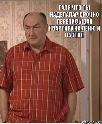 Галя что ты наделала? Срочно переписывай квартиру на Лёню и Настю!, Комикс Николай Петрович Воронин