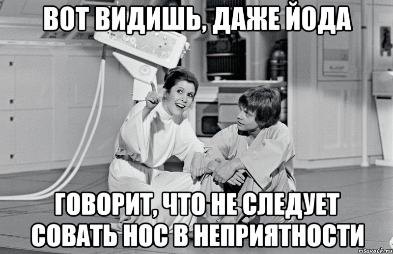 вот видишь, даже йода говорит, что не следует совать нос в неприятности