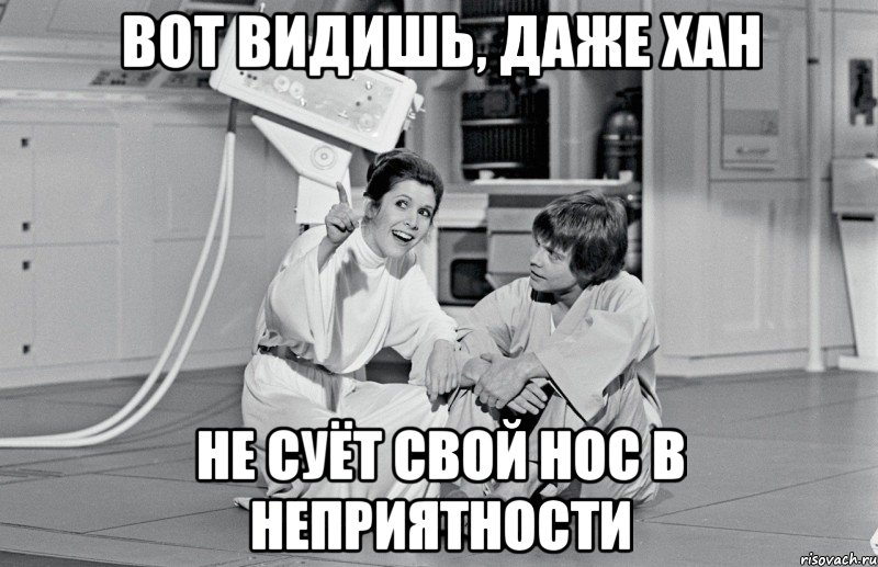 вот видишь, даже хан не суёт свой нос в неприятности