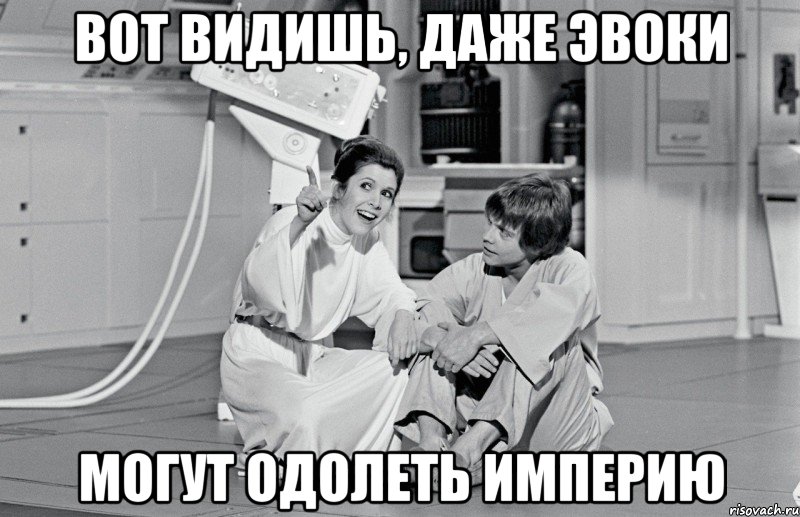 вот видишь, даже эвоки могут одолеть империю