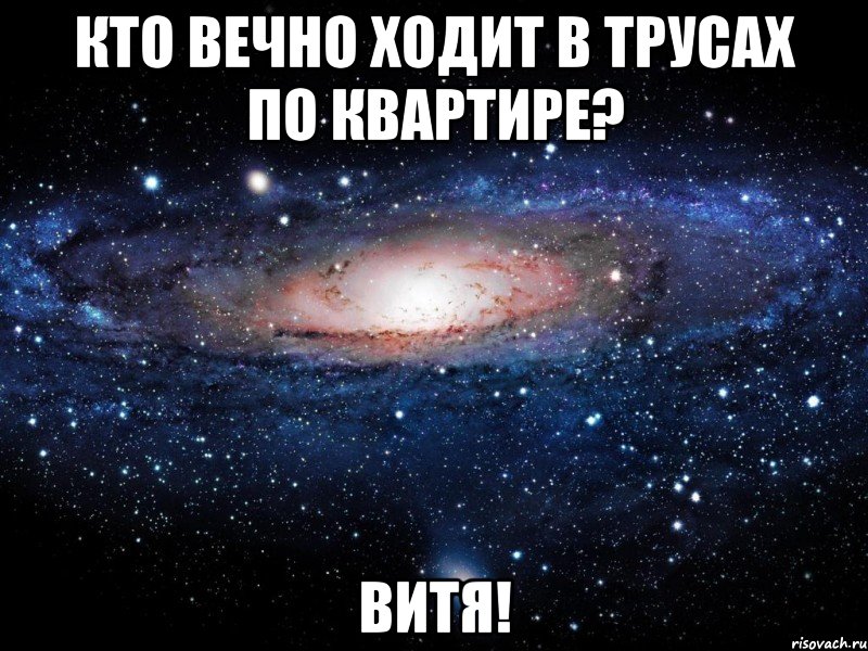 Кто вечно ходит в трусах по квартире? Витя!, Мем Вселенная