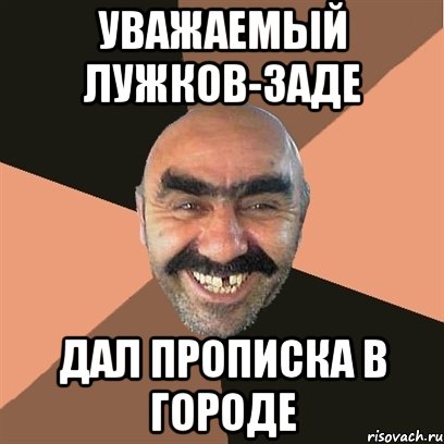 Уважаемый Лужков-заде дал прописка в городе, Мем Я твой дом труба шатал