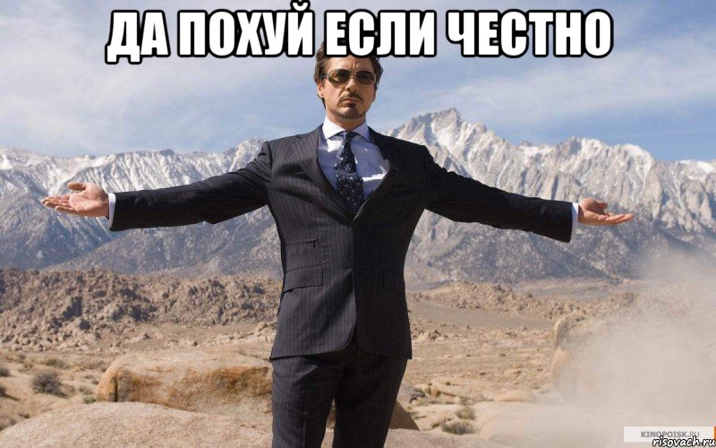 ДА ПОХУЙ ЕСЛИ ЧЕСТНО , Мем железный человек