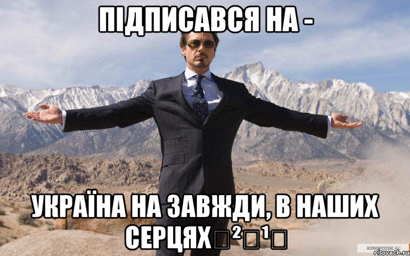 Підписався на - Україна на завжди, в наших серцях✔²⁰¹⁴, Мем железный человек