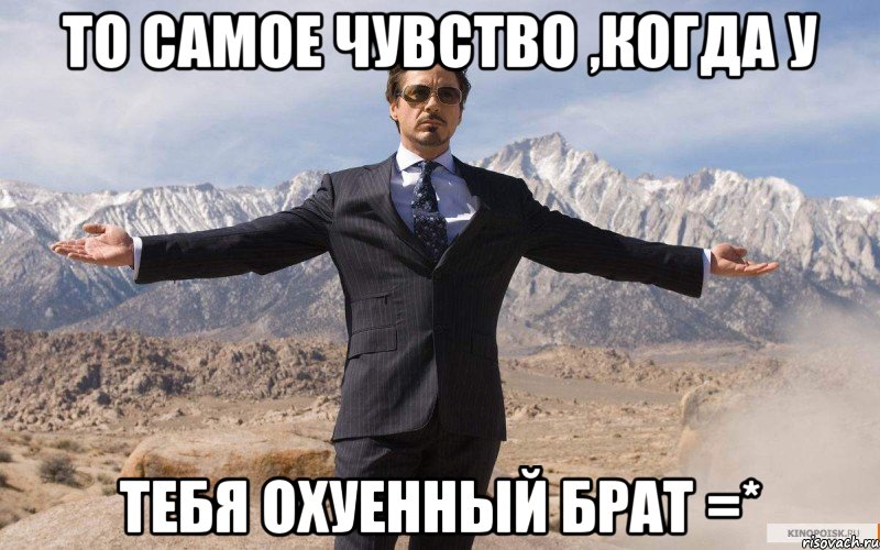 То самое чувство ,когда у тебя охуенный брат =*, Мем железный человек