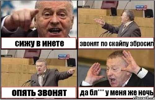 сижу в инете звонят по скайпу збросил опять звонят да бл*** у меня же ночь, Комикс жиреновский