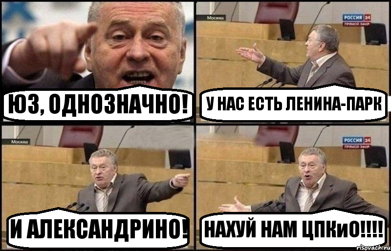 ЮЗ, ОДНОЗНАЧНО! У НАС ЕСТЬ ЛЕНИНА-ПАРК И АЛЕКСАНДРИНО! НАХУЙ НАМ ЦПКиО!!!!, Комикс Жириновский