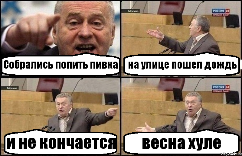 Собрались попить пивка на улице пошел дождь и не кончается весна хуле, Комикс Жириновский