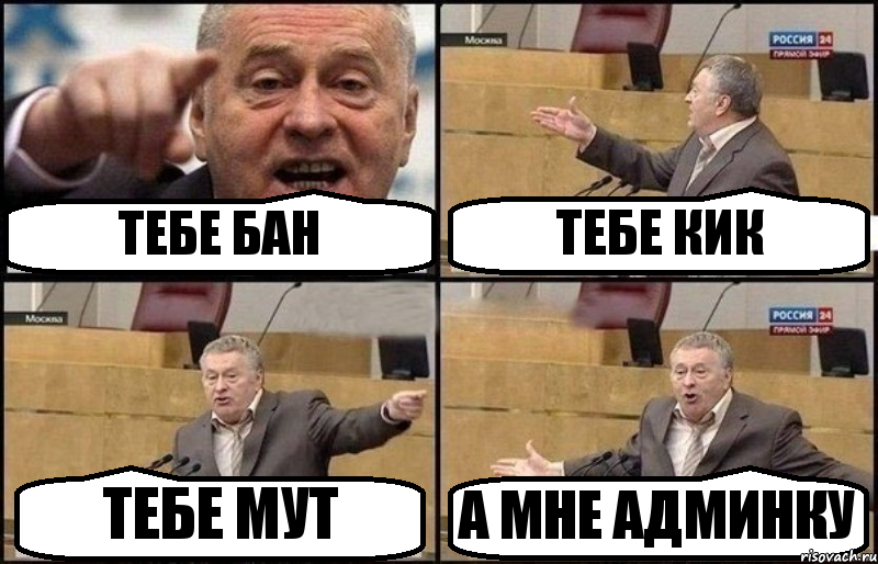 ТЕБЕ БАН ТЕБЕ КИК ТЕБЕ МУТ А МНЕ АДМИНКУ, Комикс Жириновский