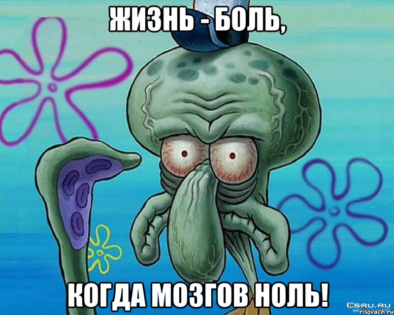 ЖИЗНЬ - БОЛЬ, КОГДА МОЗГОВ НОЛЬ!, Мем жизнь боль когда