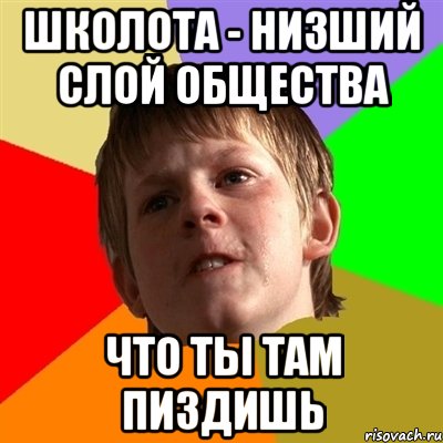 ШКОЛОТА - НИЗШИЙ СЛОЙ ОБЩЕСТВА ЧТО ТЫ ТАМ ПИЗДИШЬ