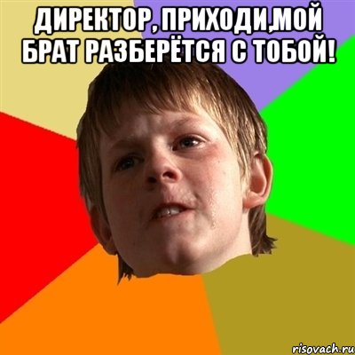 директор, приходи,мой брат разберётся с тобой! 