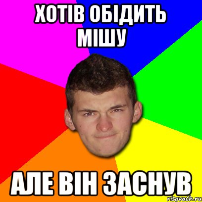хотів обідить мішу але він заснув