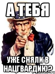 А ТЕБЯ УЖЕ СНЯЛИ В НАЦГВАРДИЮ?, Мем а ты