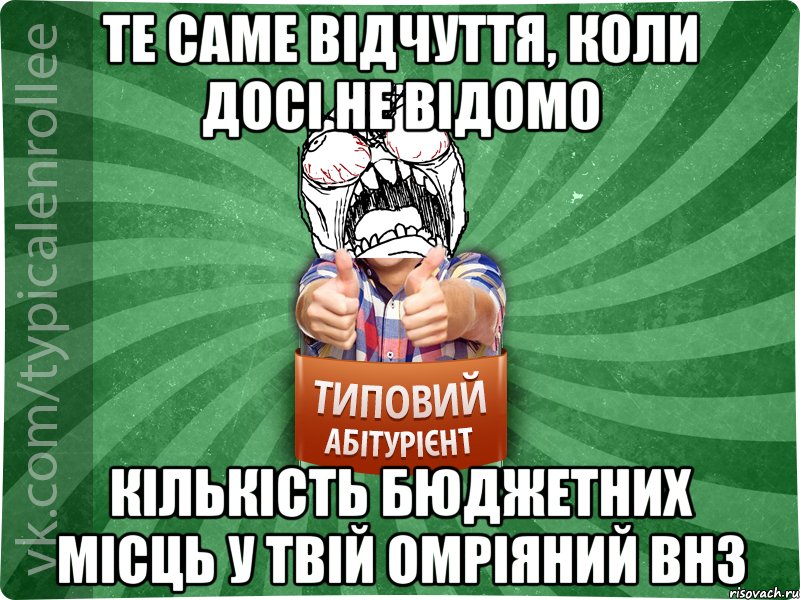 Те саме відчуття, коли досі не відомо кількість бюджетних місць у твій омріяний внз, Мем абтура2