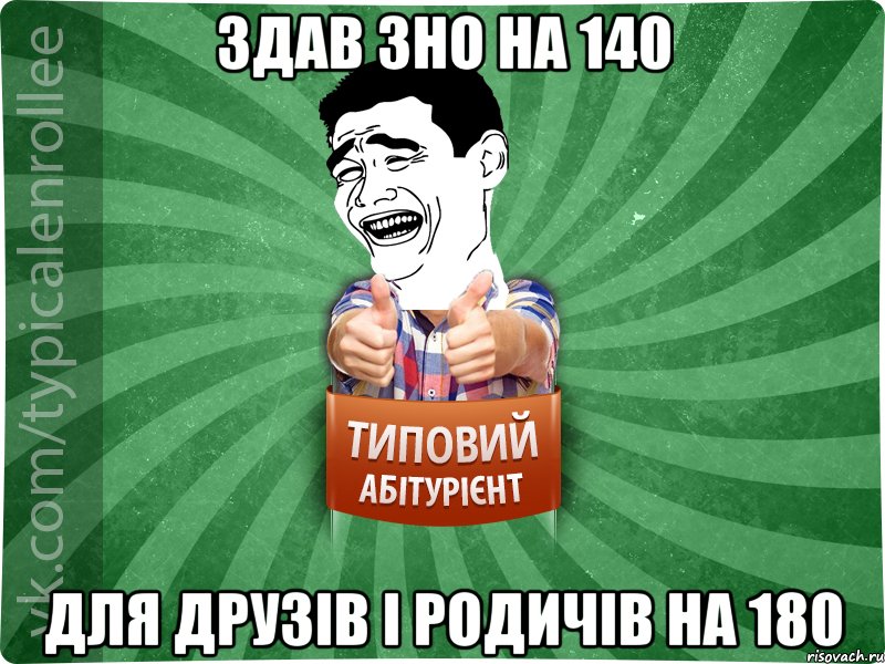 ЗДАВ ЗНО НА 140 ДЛЯ ДРУЗIВ I РОДИЧIВ НА 180