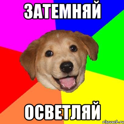 затемняй осветляй, Мем Advice Dog