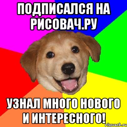 Подписался на рисовач.ру узнал много нового и интересного!, Мем Advice Dog