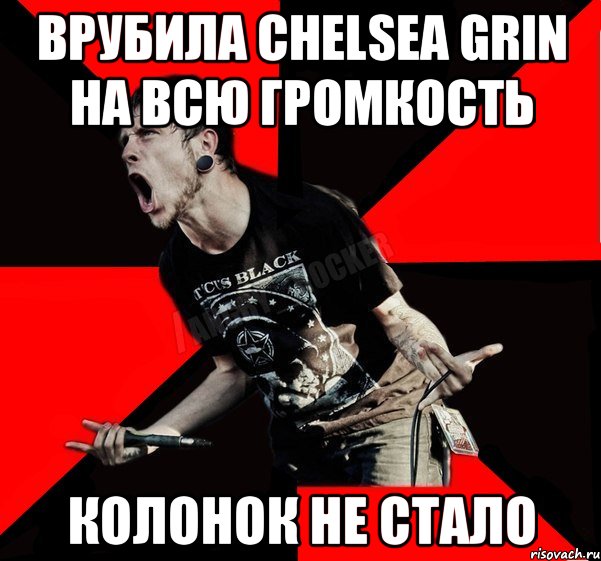 Врубила Chelsea Grin на всю громкость Колонок не стало, Мем Агрессивный рокер