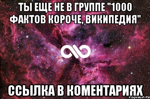 Ты еще не в группе "1000 фактов Короче, Википедия" Ссылка в коментариях, Мем офигенно