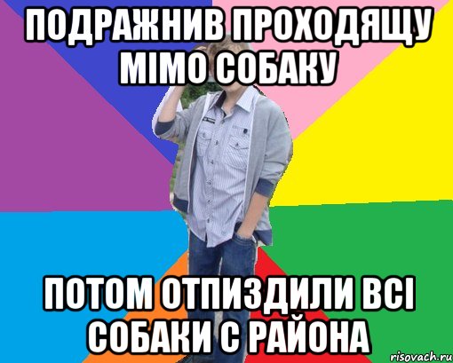 подражнив проходящу мімо собаку потом отпиздили всі собаки с района