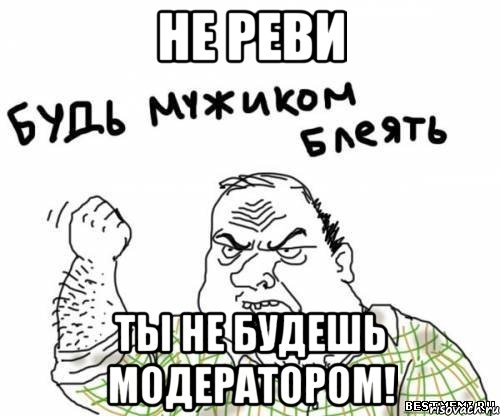 Не реви Ты НЕ будешь модератором!, Мем блять