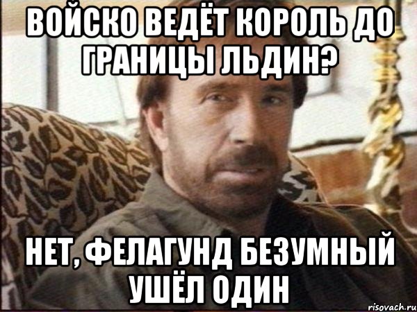 Войско ведёт король до границы льдин? Нет, Фелагунд безумный ушёл один, Мем чак норрис