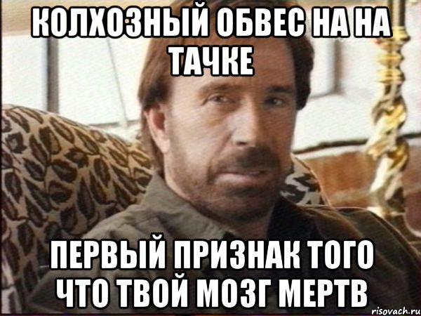 Колхозный обвес на на тачке первый признак того что твой мозг мертв, Мем чак норрис