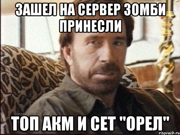 Зашел на сервер зомби принесли Топ акм и сет "орел", Мем чак норрис