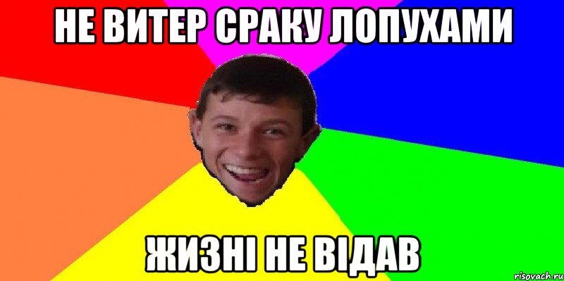 не витер сраку лопухами жизні не відав