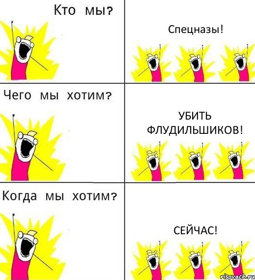 Спецназы! Убить флудильшиков! Сейчас!, Комикс Что мы хотим