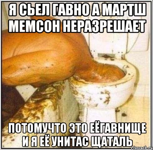 я сьел гавно а мартш мемсон неразрешает потомучто это еёгавнище и я её унитас щаталь, Мем Дайвер