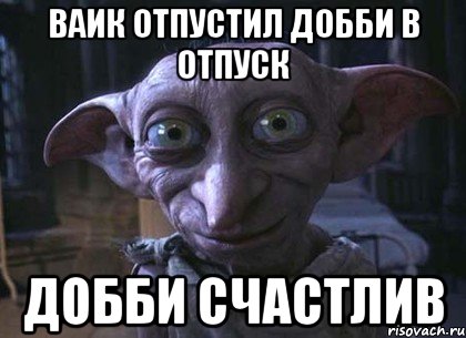 Ваик отпустил добби в отпуск Добби счастлив
