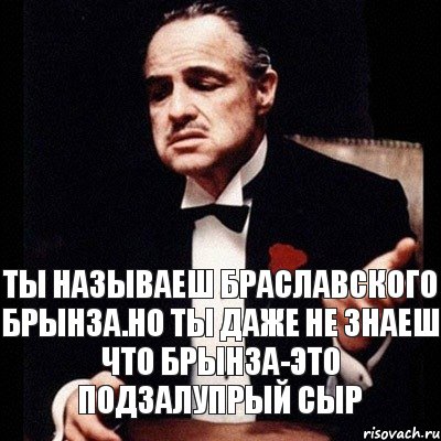 ты называеш Браславского Брынза.но ты даже не знаеш что Брынза-это подзалупрый сыр, Комикс Дон Вито Корлеоне 1