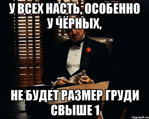 У всех насть, особенно у чёрных, Не будет размер груди свыше 1, Мем Дон Вито Корлеоне