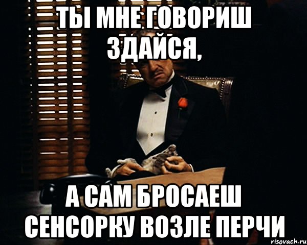 Ты мне говориш здайся, А сам бросаеш сенсорку возле перчи, Мем Дон Вито Корлеоне