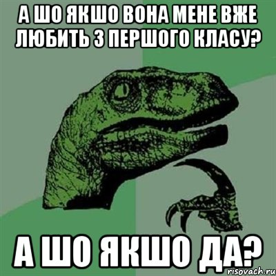 А шо якшо вона мене вже любить з першого класу? А шо якшо да?, Мем Филосораптор