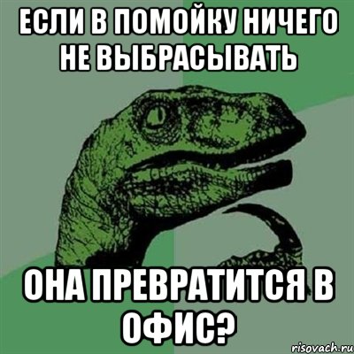 ЕСЛИ В ПОМОЙКУ НИЧЕГО НЕ ВЫБРАСЫВАТЬ ОНА ПРЕВРАТИТСЯ В ОФИС?, Мем Филосораптор